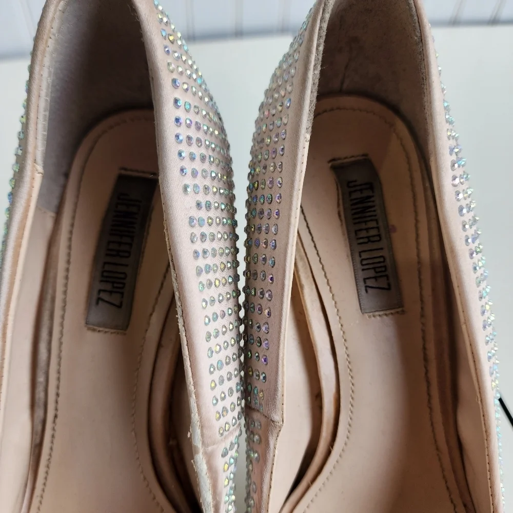 Jennifer Lopez Womens  Studded Blink Beige Ultra High Heels Gemmy Blush Beige - Picture 4 of 10